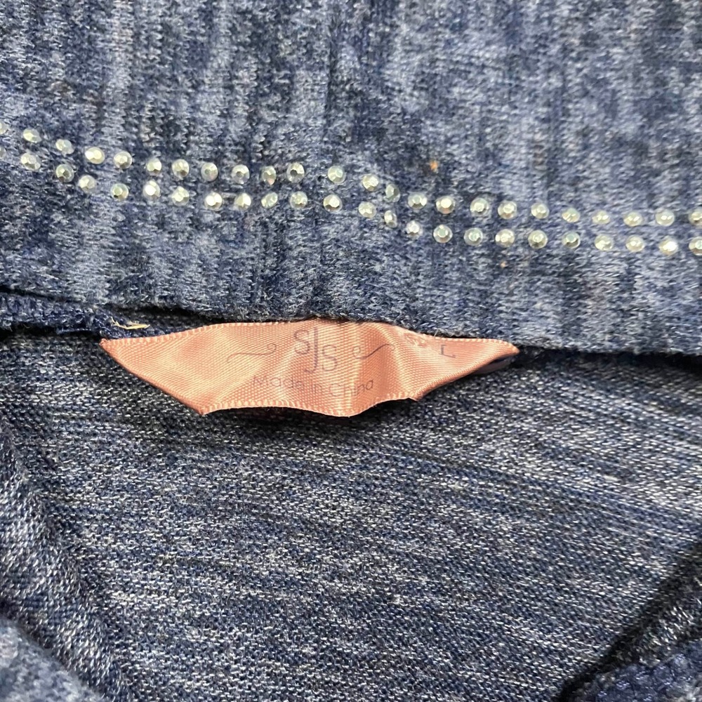 Y2K Glam Star Hoodie Blue Raver 2000s Embellished Size Large - Picture 4 of 7